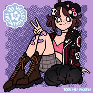 A custom-made picrew.me icon I made of myself, from the Toon Me! Picrew. The game was made by @hellosunnycore.